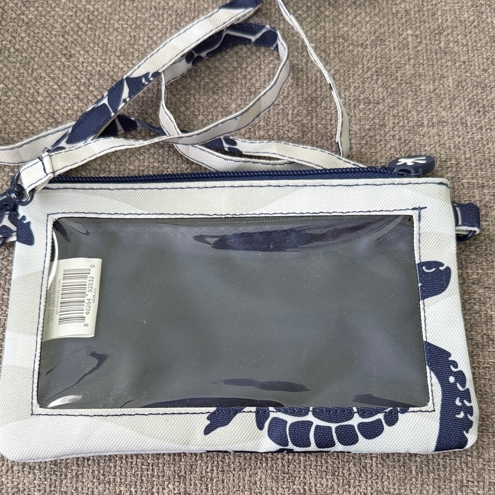 Gecko Brands Navy and White Turtle Print Wristlet/phone pouch